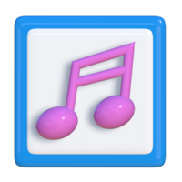 Simple 3d icon of music note. Suitable for presentation media, template design, brochure, promotion media and advertisement. png