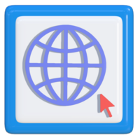 Simple 3d icon of globe network. Suitable for presentation media, design template, flayer, brochure, promotion media and advertisement png