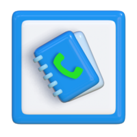 Simple 3d icon of phone book. Suitable for presentation media, template design, brochure, promotion media and advertisement png
