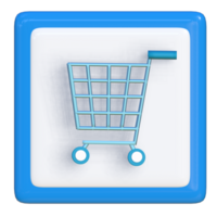Simple 3d icon of shopping cart. Suitable for presentation media, template design, brochures, promotional media and advertisements. png