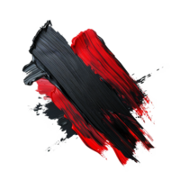 Abstract Red and Black Paint Strokes on White Background Dynamic Art Canvas Texture png