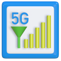 Simple 3d icon of 5G network. Suitable for presentation media, design templates, brochures, promotional media and advertisements. png