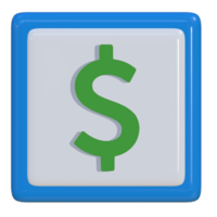Simple 3d icon of dollar bill. Suitable for presentation media, design template, flayer, brochure, promotional media and advertisement. png