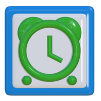 Simple 3d icon of an alarm clock. Suitable for presentation media, design templates, flayers, brochures, promotional media and advertisements. png