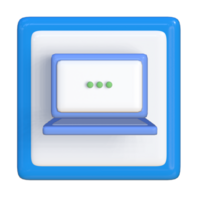 Simple 3d icon of laptop screen loading. Suitable for presentation media, template design, brochures, promotional media and advertisements png