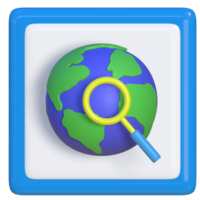 Simple 3d icon of browser searching. Suitable for presentation media, template design, brochures, promotional media and advertisements png