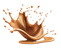 A splash of chocolate on a black background png