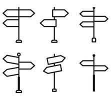 Crossroads icon. crossroads sign icon linear logo mark set collection in black and white for web vector