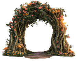 An arch made of flowers and vines png