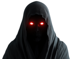 A dark figure with glowing red eyes png