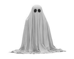 A ghostly white ghost is standing in front of a black background png