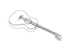 Acoustic guitar , line drawing style design vector