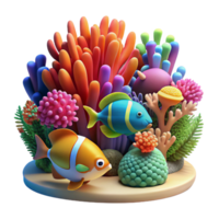 dramatic modern A vibrant coral reef teeming with colorful fish, illuminated by dappled sunlight filtering through the water, in a vibrant, photorealistic style genuine png