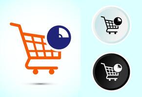 Online shopping icon design. Shopping symbol for apps and websites. Color black and white vector