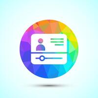 lectures icon illustration, conference icon, Online seminar sign, Low poly style vector