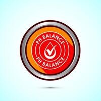 PH balance icon design illustration. Neutral PH balance icon sign, Free acidity concept, Orange color shadow button design vector