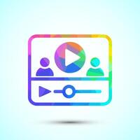 lectures icon design illustration, conference icon, Online seminar sign, Low poly style vector