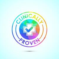 Clinically proven icon design, Clinically tested label badge, low poly style vector