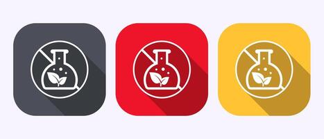 Non toxic icon illustration. No harmful chemical sign in shadow button design vector