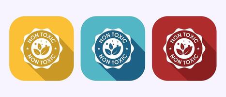 Non toxic icon design. No harmful chemical sign in shadow button design vector