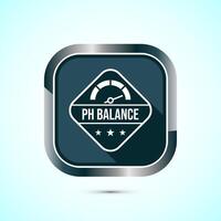 PH balance icon design illustration. Neutral PH balance icon sign, Free acidity concept, Gray color shadow button design vector