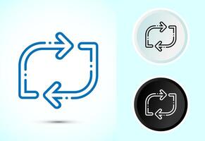 Sync processing icon design, reset icon, Reload sign, Color black and white vector