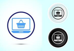 Online shopping icon. Shopping symbol for apps and websites. Color black and white vector