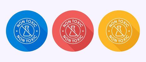 Non toxic icon design illustration. No harmful chemical sign symbol in shadow button design vector