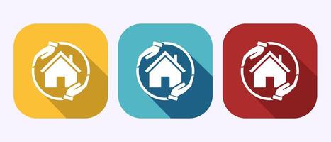Home care icon design, House care icon in shadow button design vector