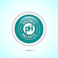 PH balance icon design illustration. Neutral PH balance icon sign, Free acidity concept, Teal color round button design vector