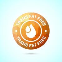 Trans fat free icon design, Zero trans fat icon Low poly style vector