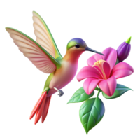stunning rustic A delicate hummingbird hovering near a vibrant fuchsia flower, bathed in the soft, diffused light of a cloudy day, in a detailed, botanical illustration style genuine png