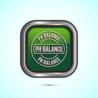 PH balance icon design illustration. Neutral PH balance icon sign, Free acidity concept, Green color square button design vector