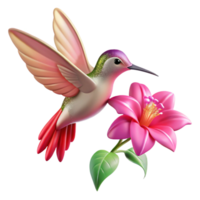 impressive abstract A delicate hummingbird hovering near a vibrant fuchsia flower, bathed in the soft, diffused light of a cloudy day, in a detailed, botanical illustration style high resolution png