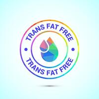Trans fat free icon design, Zero trans fat sign for healthy concept, Low poly style vector