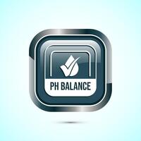PH balance icon design illustration. Neutral PH balance icon sign, Free acidity concept, Gray color square button design vector