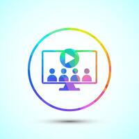 lectures icon illustration, conference icon, Low poly style vector