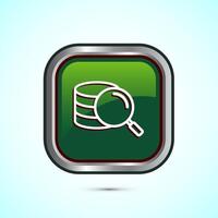 Data analytics icon design. Market research sign, analytic icon, Green color square button design vector