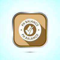 PH balance icon design illustration. Neutral PH balance icon sign, Free acidity concept, Gold color shadow button design vector