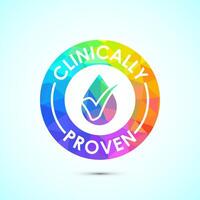 Clinically proven icon design illustration, Clinically tested badge, low poly style vector