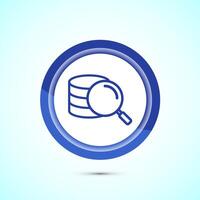 Data analytics icon design. Market research sign, analytic icon, Blue color button design vector