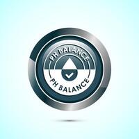 PH balance icon design illustration. Neutral PH balance icon sign, Free acidity concept, Gray color round button design vector