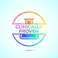 Clinically proven icon illustration, Clinically tested badge, low poly style vector
