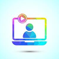 lectures icon design, Online seminar sign, Low poly style vector