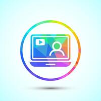 lectures icon design illustration, Low poly style vector