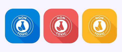 Non toxic icon No harmful chemical symbol in shadow button design vector
