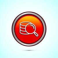 Data analytics icon design. Market research sign, analytic icon, Orange color round button design vector