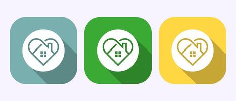 Home care icon, House care icon in shadow button design vector