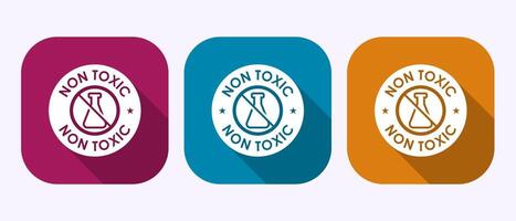 Non toxic icon illustration. No harmful chemical sign symbol in shadow button design vector