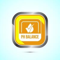 PH balance icon design illustration. Neutral PH balance icon sign, Free acidity concept, Yellow color shadow button design vector